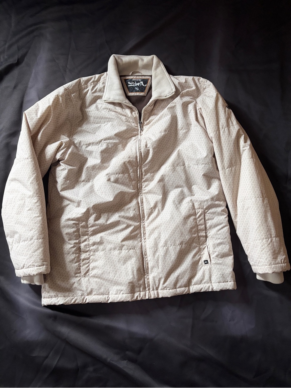 Quiksilver Men's Light Beige Quilted Puffer Jacket